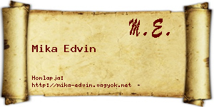 Mika Edvin névjegykártya